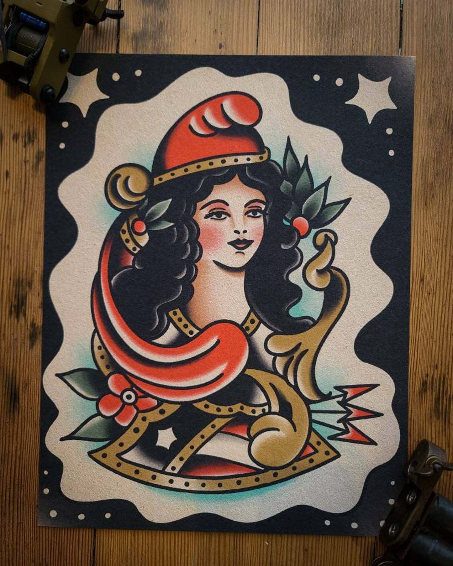 Lady Liberty Tattoo Flash Print