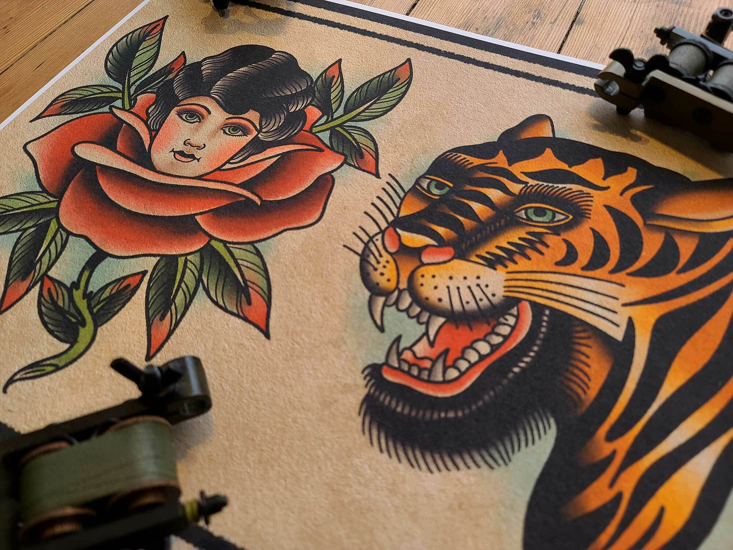 Bert Grimm Tribute Tattoo Flash Print