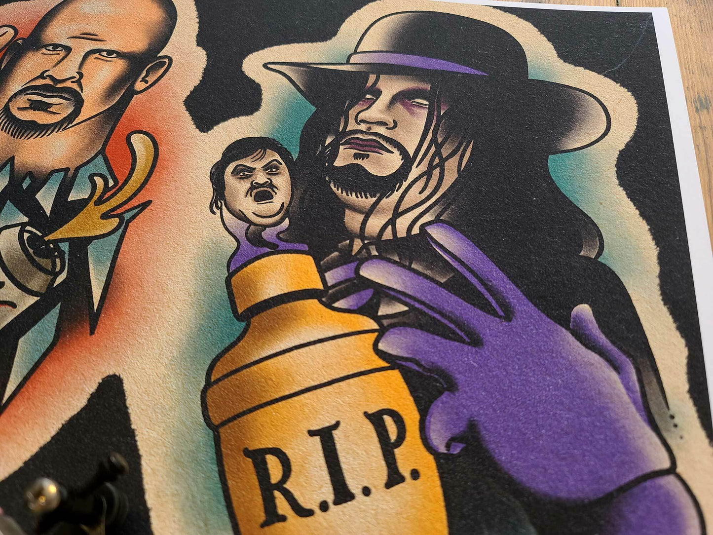 Wrestling Tattoo Flash Print #1