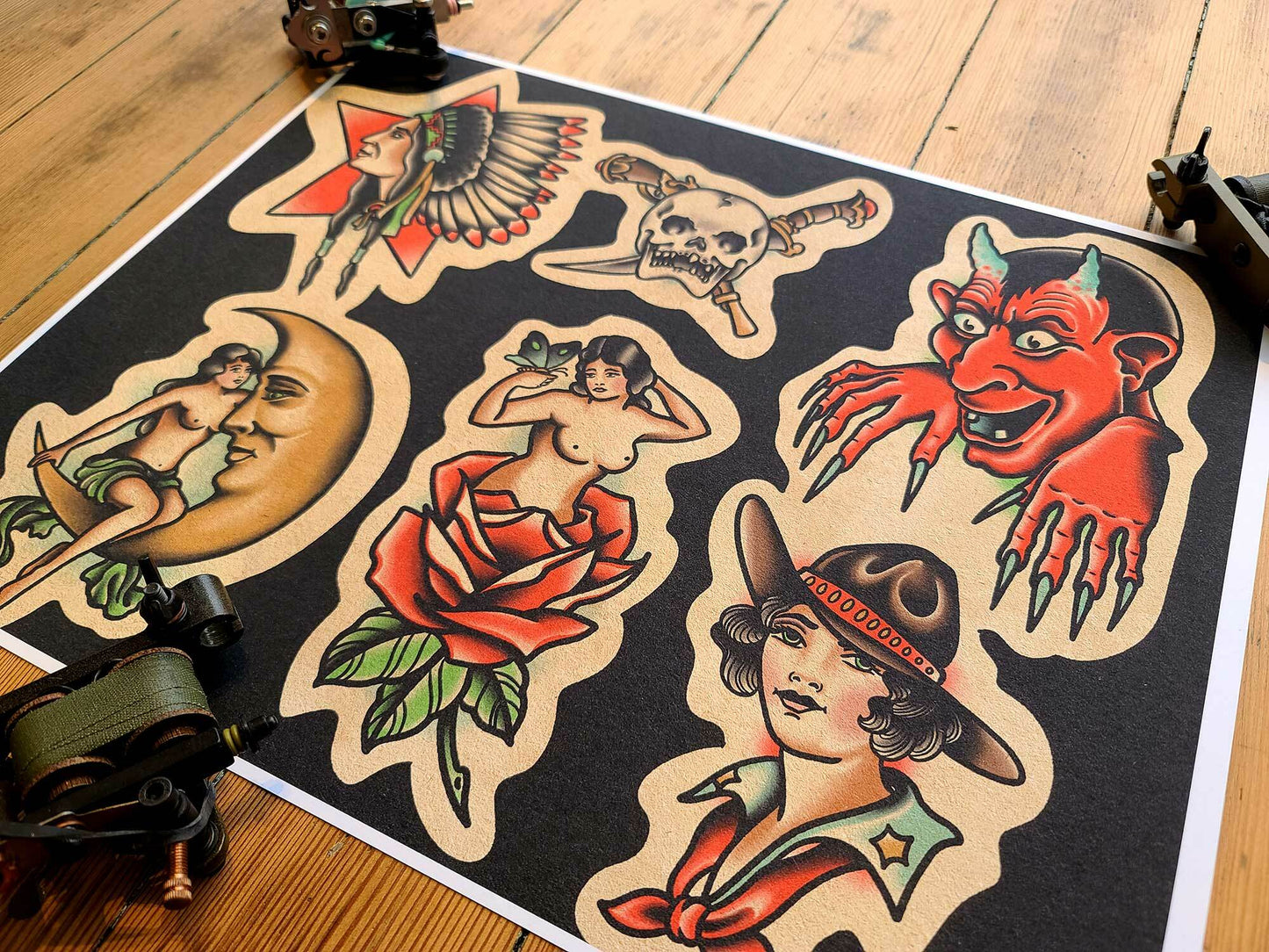 Bob Wicks Tribute Tattoo Flash Print