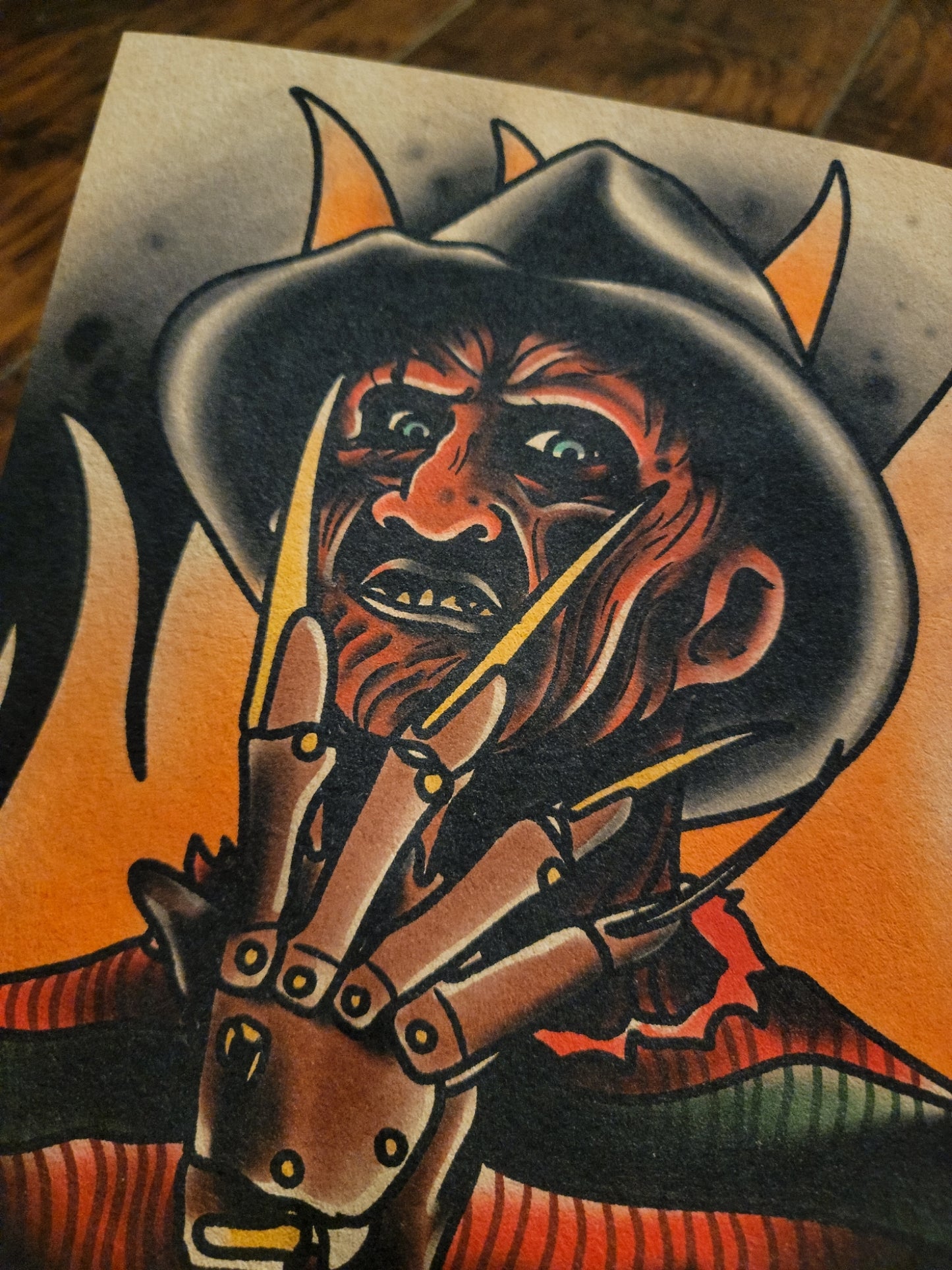 Freddy Krueger Tattoo Flash Print