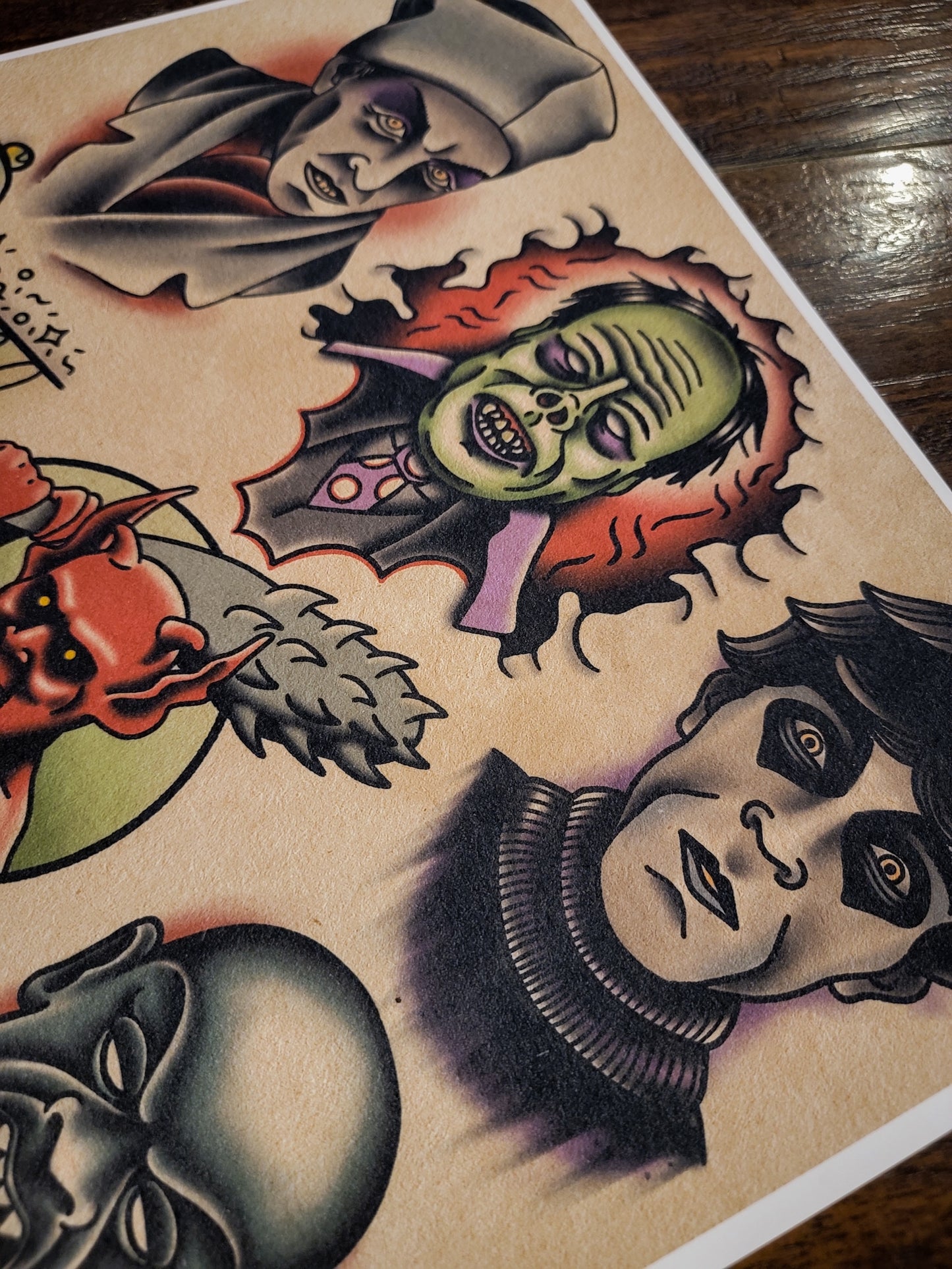Silent Horror Tribute Halloween Tattoo Flash Print