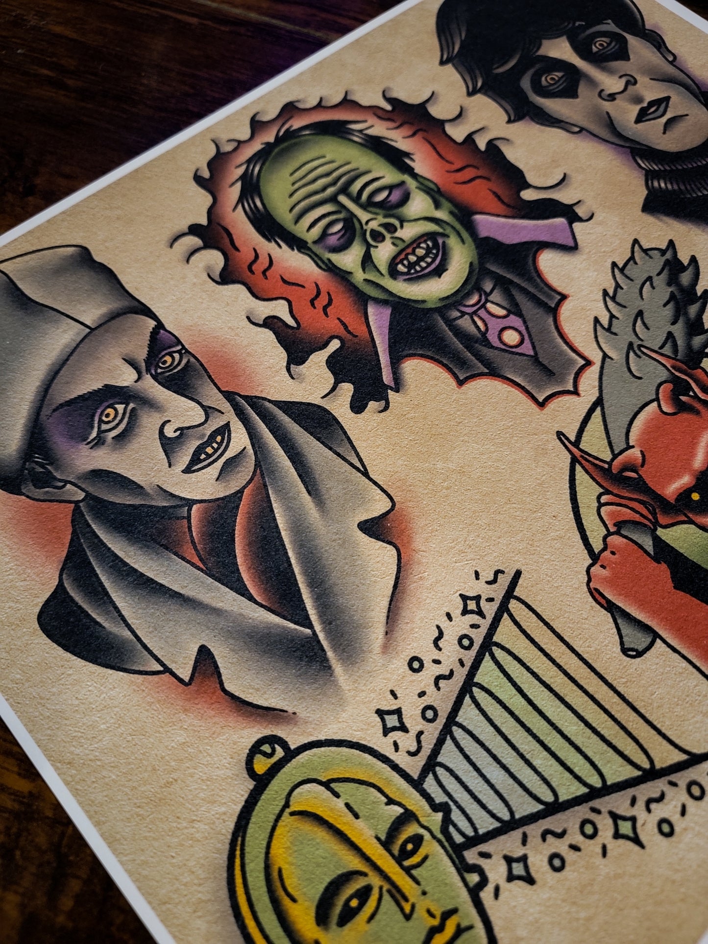 Silent Horror Tribute Halloween Tattoo Flash Print
