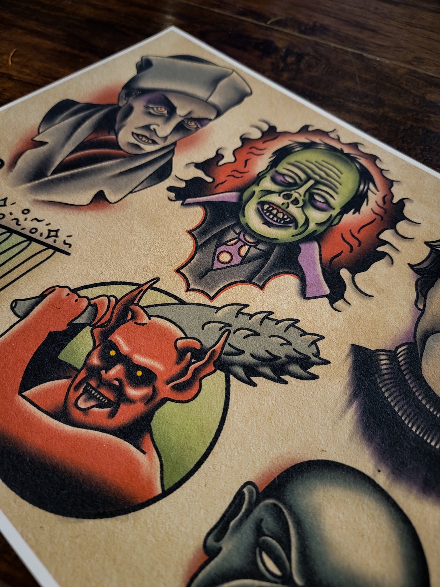 Silent Horror Tribute Halloween Tattoo Flash Print