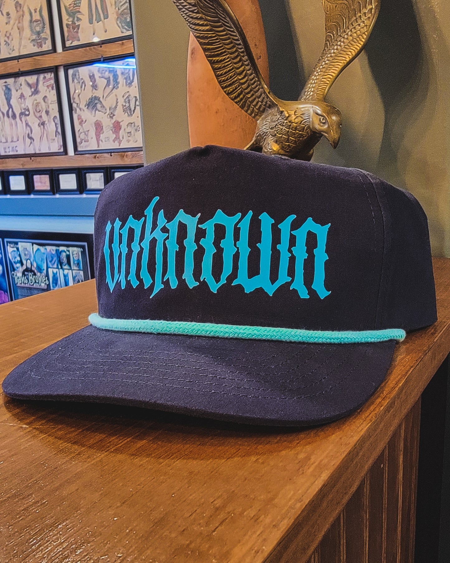 Teal and Navy Logo Golf Hat