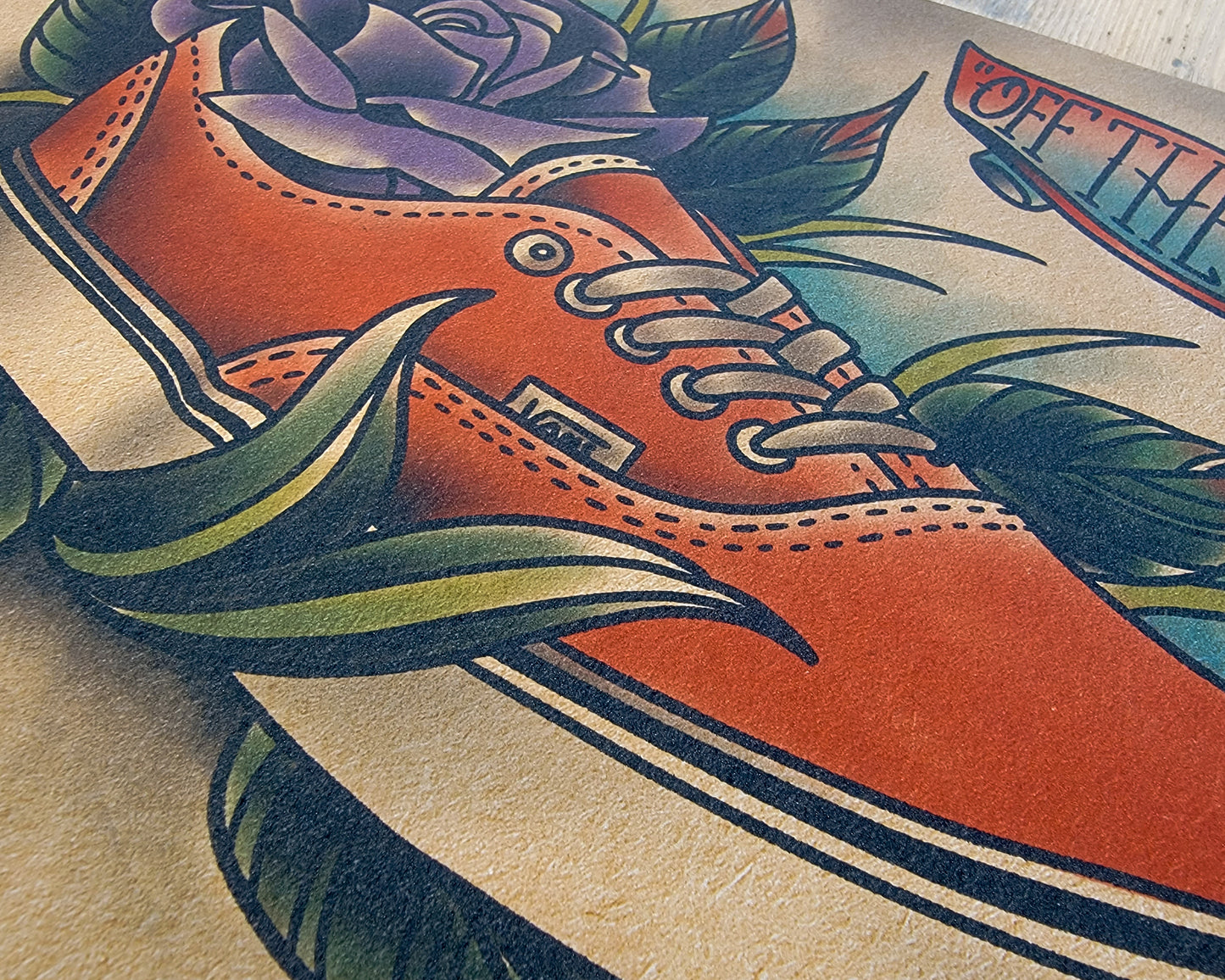 Vans Skateboard Shoe Tattoo Flash Print