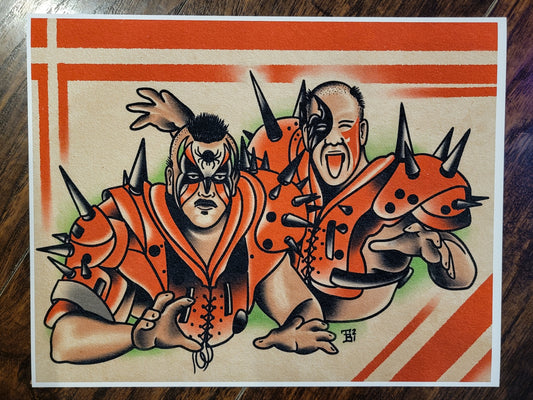 Wrestling Tattoo Flash Print #3