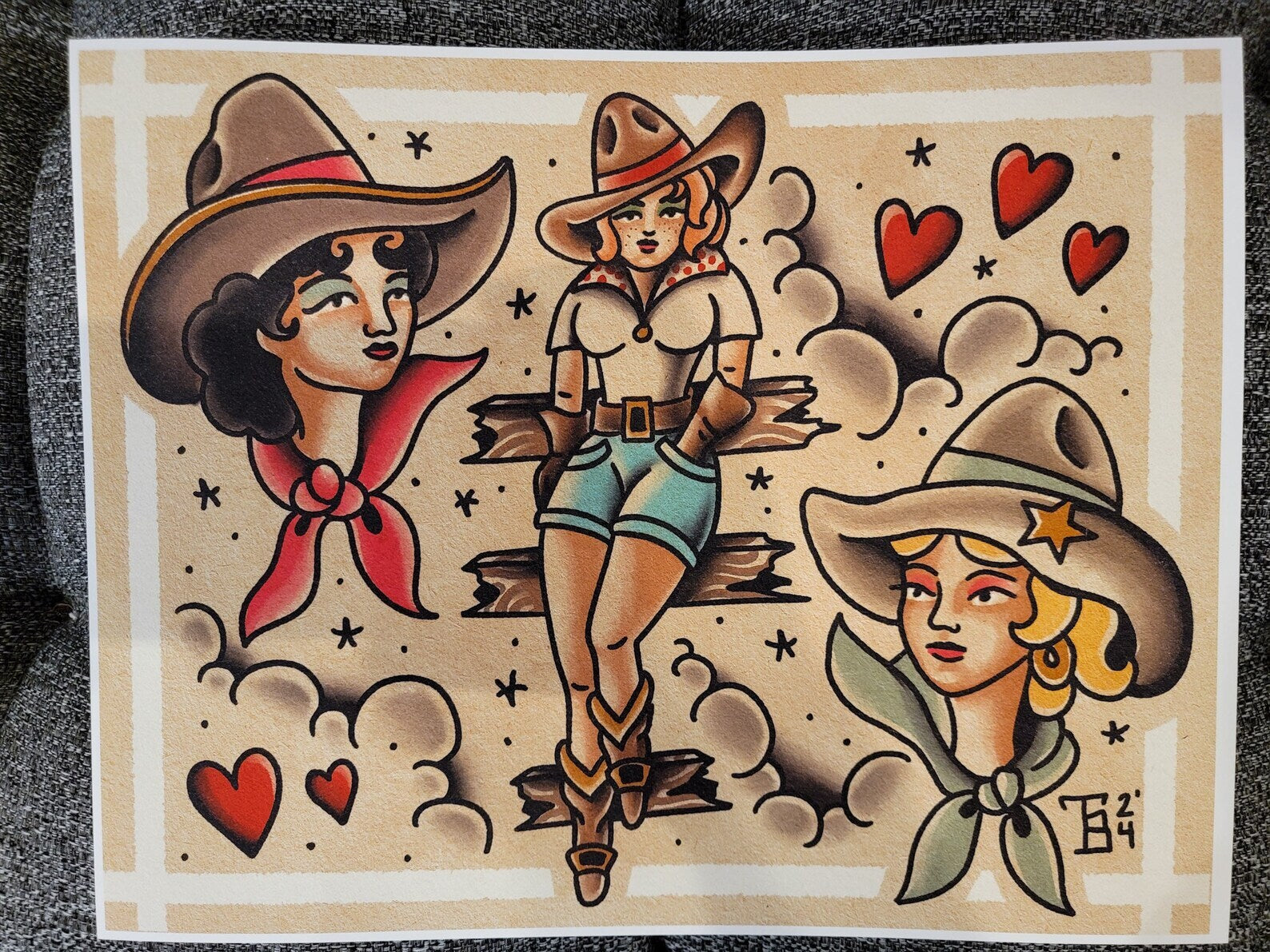 American traditional tattoo flash sheet - Bronctattooaus.com