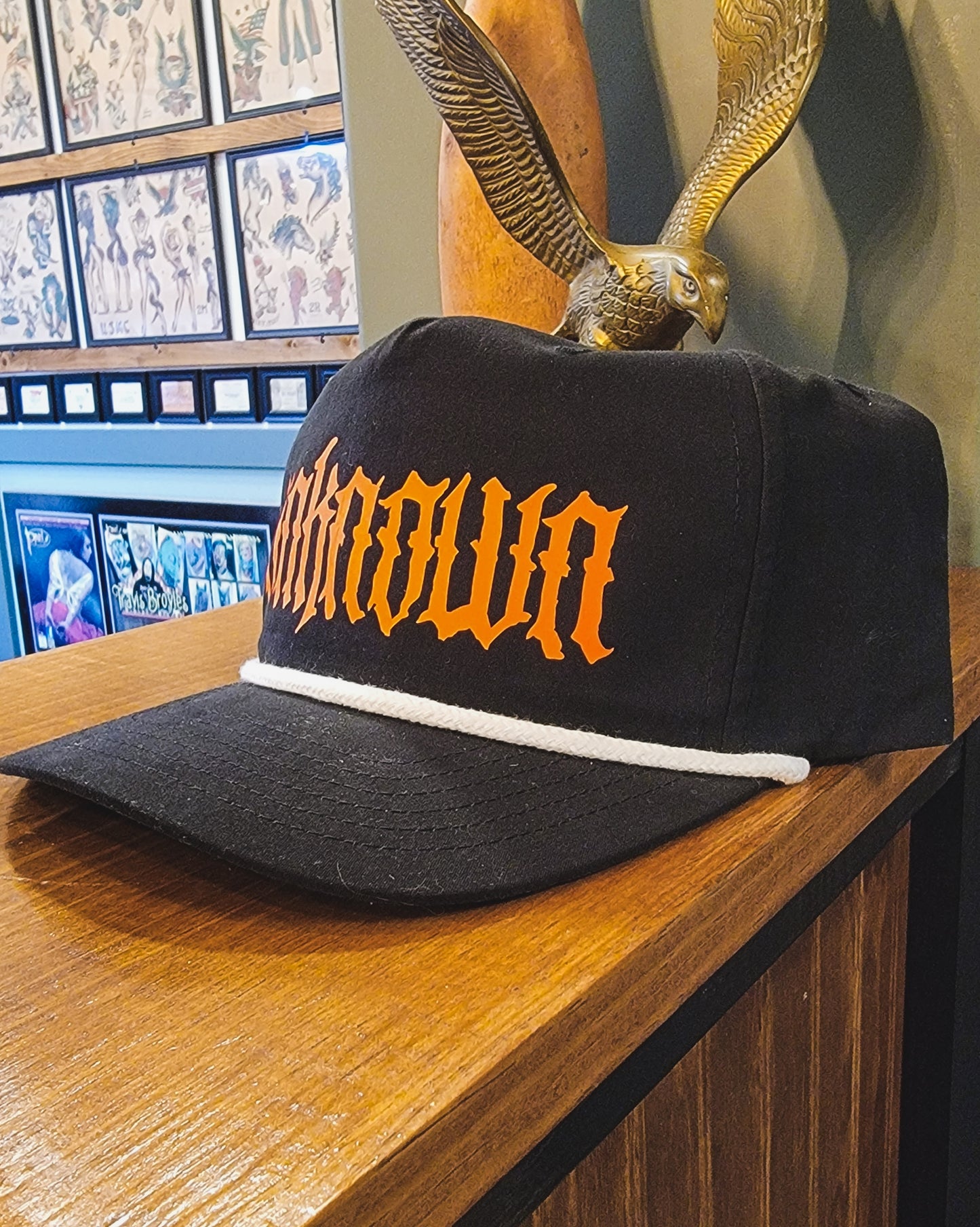 Orange and Black Logo Golf Hat